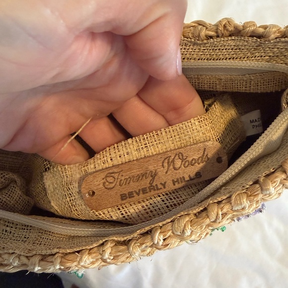 ☀️🌴Timmy Woods Straw Bag with Floral Embroidery - Picture 4 of 7